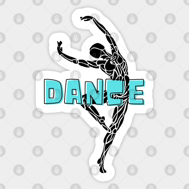 Dance Sport Dancer Silhouette Artwork Sticker by badlydrawnbabe